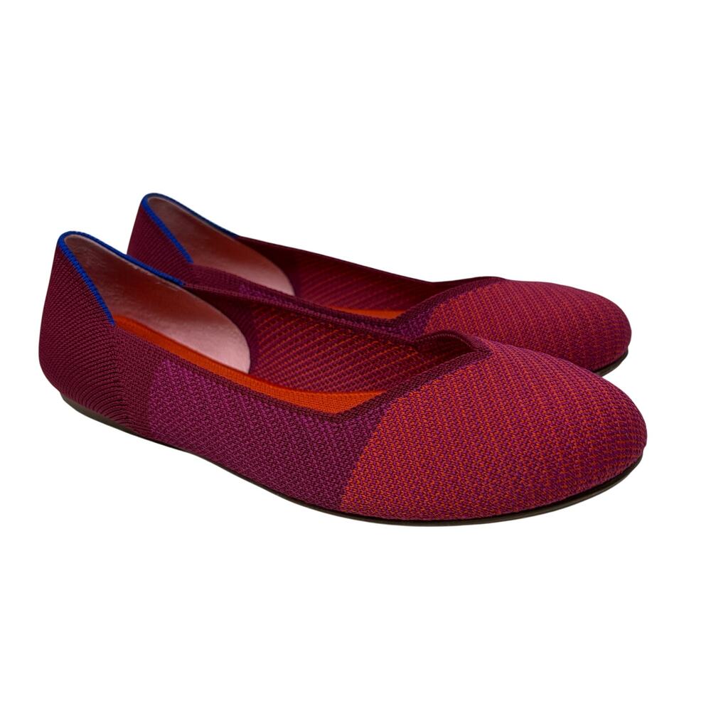 Rothys The Flat Round Toe In Pomegranate Pop Womens Size 7.5 Slip On Flats